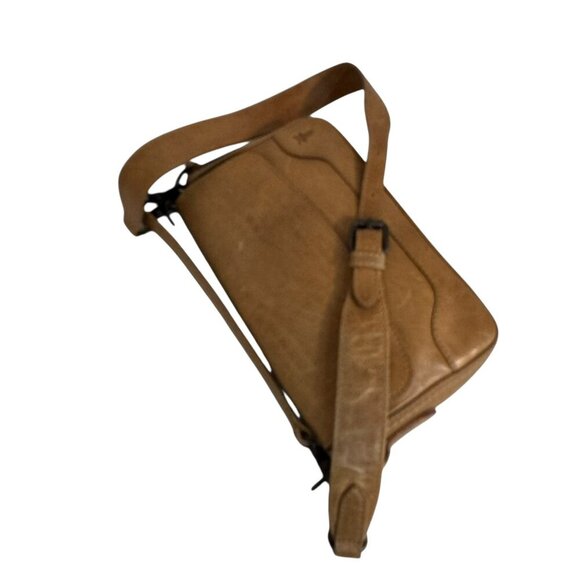 Frye Melissa Baguette Tan Leather Crossbody Satchel Bag Vintage Style - Picture 4 of 12